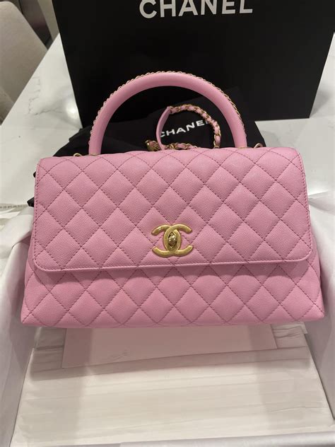 chanel pink coco handle|chanel coco top handle medium.